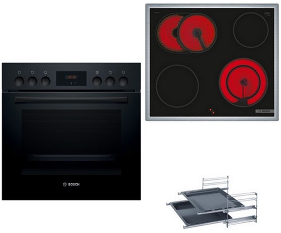 Bosch Einbau-Geräte-Set MKH22SKB (HEF113BB0, NKN64RGA2E, HEZ438201) (schwarz)