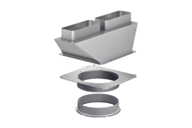 Gaggenau AD 704050 Adapterrohrstück, rund-flach
