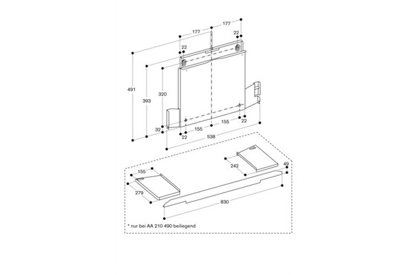 Gaggenau AA 210460 Absenkrahmen
