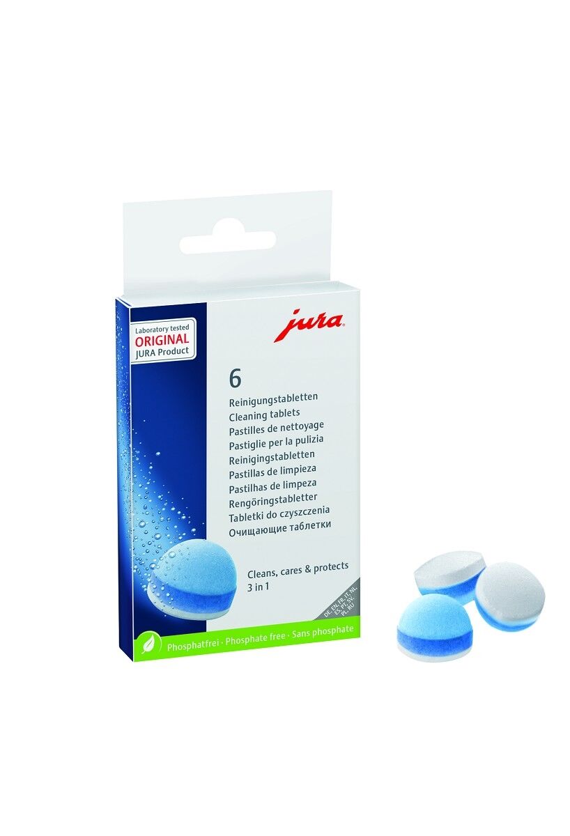 Jura Reinigungstabletten 3-Phasen – 6 X 3,4g Für Kaffeevollautomaten (24225)