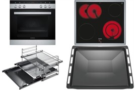 Siemens Geräte-Set MKE2KA175 (HE113FBS2+EA64RGNA1E+HZ438301+HZ431002) (edelstahl + edelst)