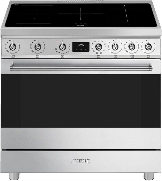 SMEG Stand-Elektroherd mit Glaskeramikfeld C9IMX2 (silber)